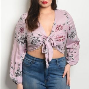 Charlotte Russe lilac floral plus size top